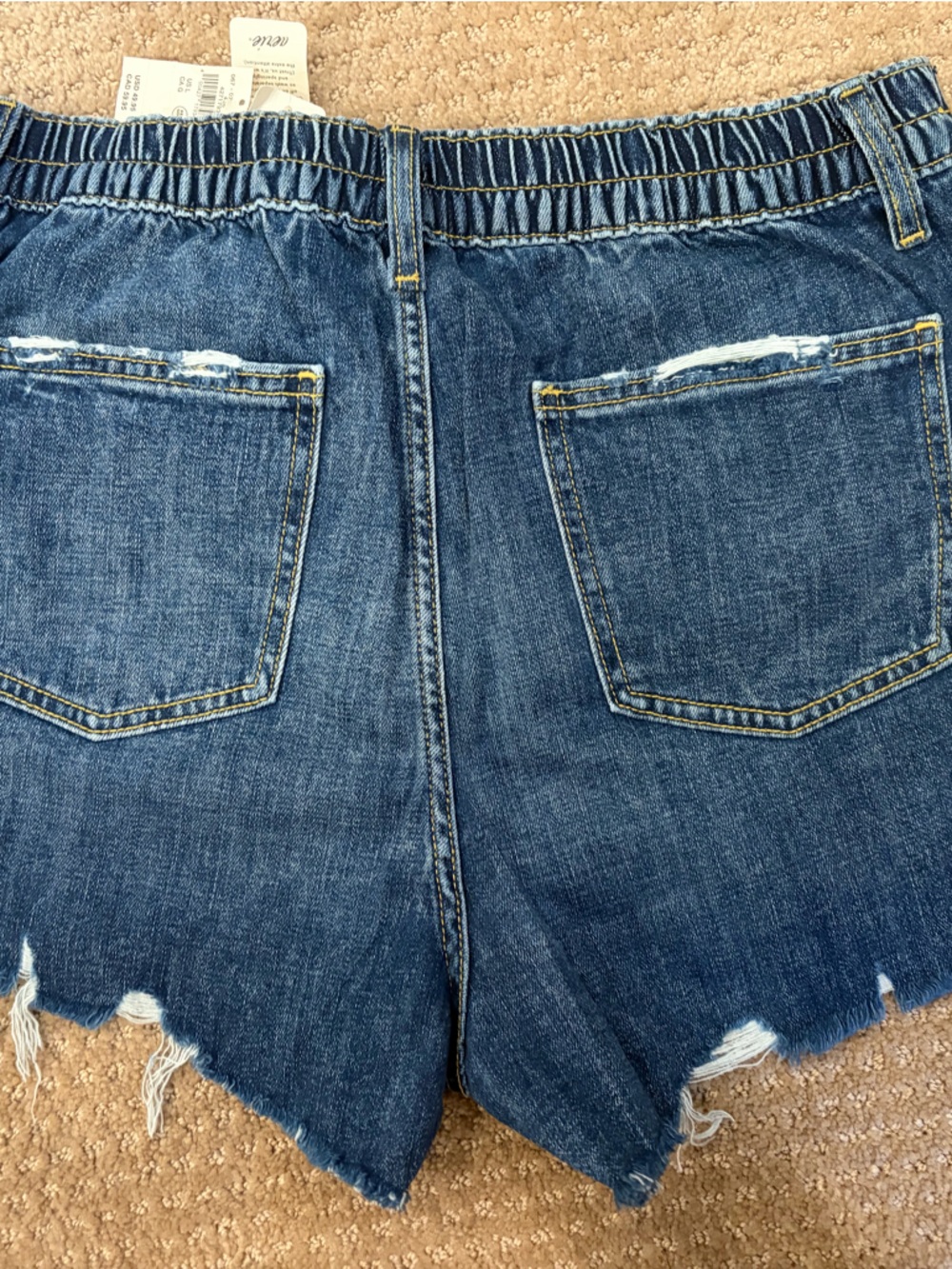aerie Dark Blue Boyfriend Denim Jeans with Raw Hem